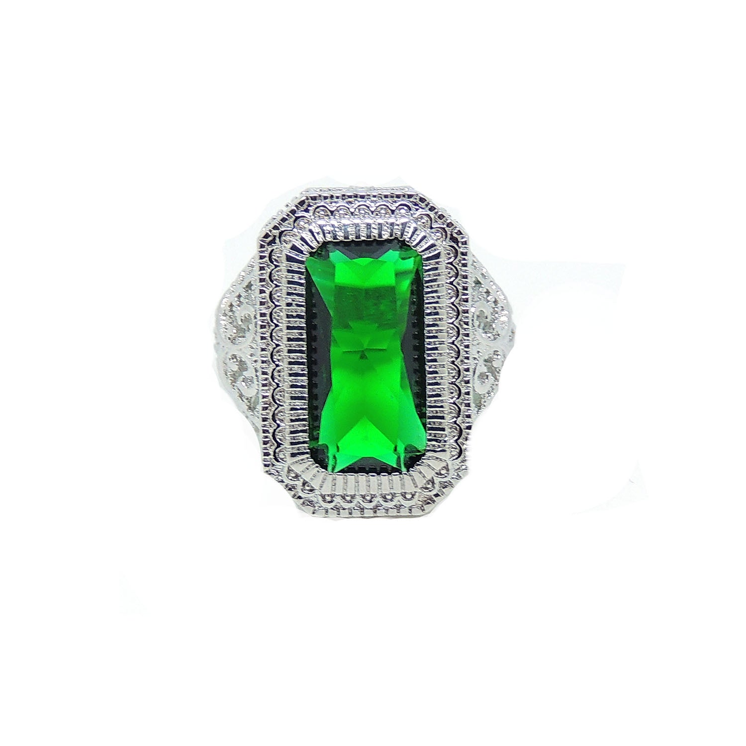 Dahlia Statement Ring Womens Green Emerald Cubic Zirconia Ginger Lyne Collection - 10