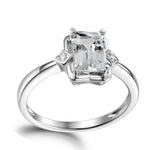 Load image into Gallery viewer, Candra Engagement Ring Women Sterling Silver Emerald Cut Ginger Lyne - 6
