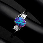 Load image into Gallery viewer, Addy Purple Opal Ring Sterling Silver Women Engagement Ginger Lyne - Purple,10
