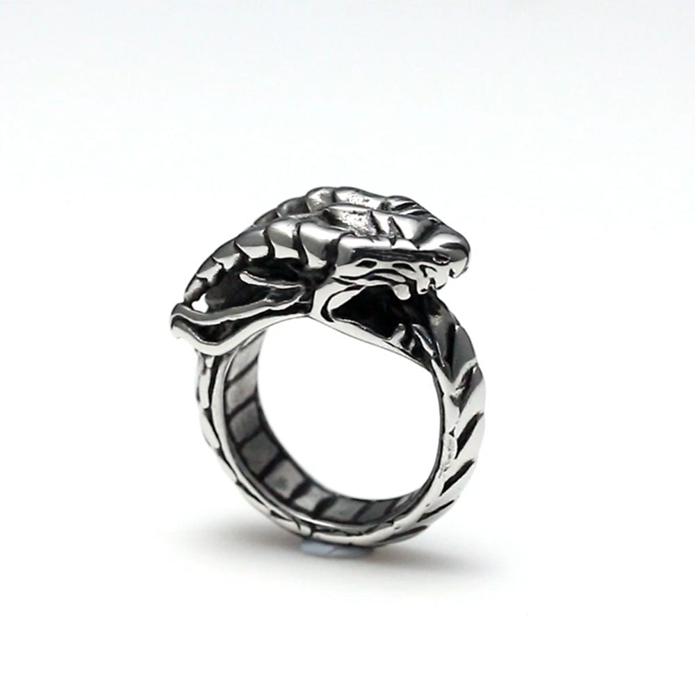 Dragon Ring for Men or Women Stainless Steel Punk Gothic Mythical Fantasy Fashion Jewelry by Ginger Lyne - 10
