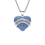 Load image into Gallery viewer, Granddaughter Heart Pendant Chain Necklace Girl Ginger Lyne Collection - Blue
