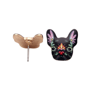 French Bulldog Boston Terrier Stud Earrings Enamel Colorful From the Ginger Lyne Collection - Style 2