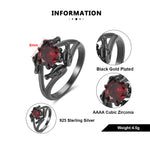 Load image into Gallery viewer, Dragon Ring Gothic Solitaire Cz Black Engagement Ring Girl Ginger Lyne Collection - black,10
