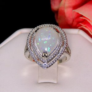 Danni Statement Ring Teardrop Simulated Fire Opal Womens Ginger Lyne - 10