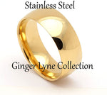 Load image into Gallery viewer, 8mm Wedding Band Ring Mens or Womens Gold Stainless Steel Ginger Lyne - 10
