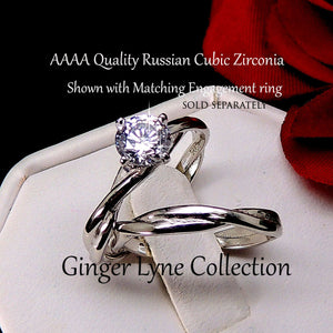 Aurora Wedding Band Ring Women Men Twist Sterling Silver Ginger Lyne - 10