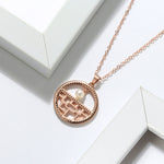 Load image into Gallery viewer, Flower Window Pattern Pendant Necklace Cz Women Ginger Lyne Collection - Yellow Gold
