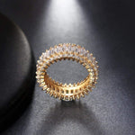 Load image into Gallery viewer, Eternity Wedding Band Ring for Women Baguette Cz Gold Plated Ginger Lyne Collection - 6

