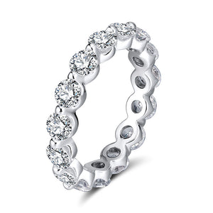 Eternity Bridal Wedding Band Ring for Women Cz Sterling Silver Ginger Lyne Collection - 9