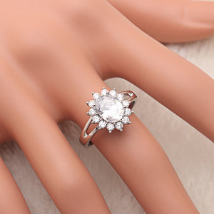Chari Engagement Ring Sterling Silver Cz Womens Ginger Lyne Collection - 6