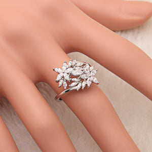 Shai Lynn Engagement Ring Marquise Flower Silver Cz Womens Ginger Lyne - 10