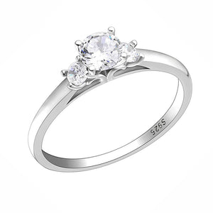 Nina Engagement Ring Womens Sterling Silver 3 Stone Cz Ginger Lyne Collection - 12