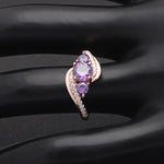 Load image into Gallery viewer, Brielle Rose Gold Sterling Silver Purple Cz Birthstone Ring Ginger Lyne - Purple,10
