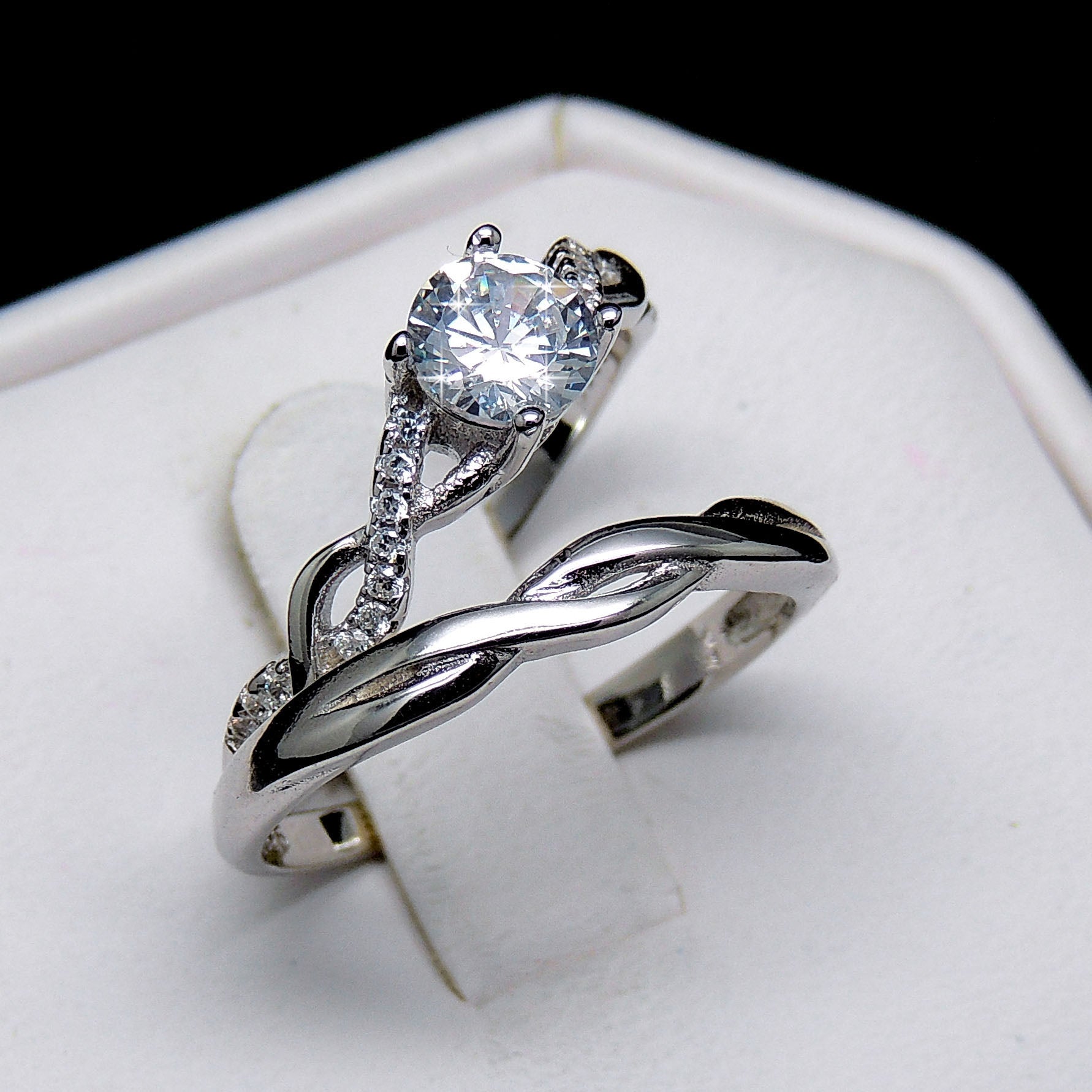 Queena Bridal Set Engagement Ring Cz Sterling Silver Women Ginger Lyne - 10