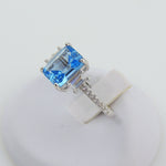 Load image into Gallery viewer, Ruthana Engagement Ring Created Blue Topaz Silver Womens Ginger Lyne Collection - 10
