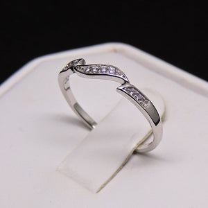 Calli Unique Anniversary Wedding Band Ring White Gold Plate Ginger Lyne - 10