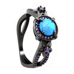 Load image into Gallery viewer, Sloane Statement Ring Womens Blue Black Plated Fire Opal Ginger Lyne - Blue,8
