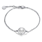 Load image into Gallery viewer, Chain Bracelet Gold Sterling Silver Simulated Pearl Womens Ginger Lyne - White
