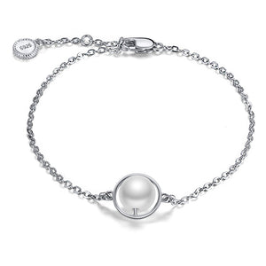 Chain Bracelet Gold Sterling Silver Simulated Pearl Womens Ginger Lyne - White