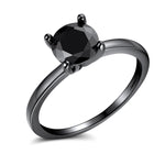 Load image into Gallery viewer, Envy Bridal Set Solitaire Silver 1.25Ct Engagement Womens Ginger Lyne - Black/Black Set,10
