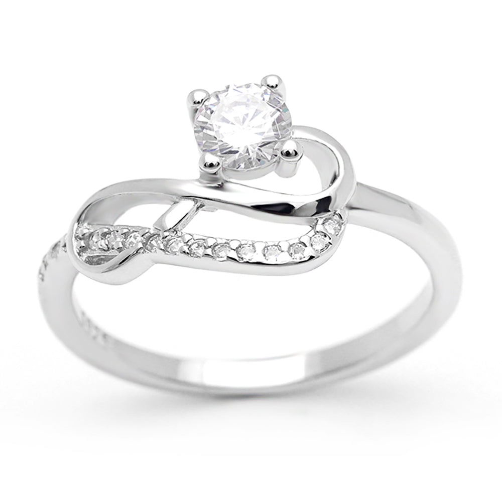 Jerilyn Engagement Ring Infinity Sterling Silver Cz Womens Ginger Lyne - 6