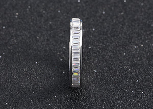 Baguettes Eternity Wedding Band Ring Cubic Zirconia Womens Ginger Lyne - 5