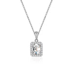 Load image into Gallery viewer, Halo Pendant Necklace for Women Sterling Silver Clear CZ Ginger Lyne Collection - Clear
