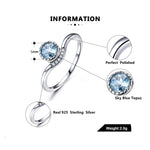 Load image into Gallery viewer, Engagement Ring for Women Blue Topaz Sterling Silver  Ginger Lyne Collection - 7
