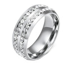 Load image into Gallery viewer, Two Row Wedding Band Ring Cz Eternity Men Women Ginger Lyne Collection - 8
