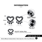 Load image into Gallery viewer, Paw Print Stud Dog Earrings Girls Sterling Silver Black Cz Ginger Lyne - Black
