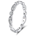 Load image into Gallery viewer, Eternity Wedding Band Ring Sterling Silver Clear Cz Womens Ginger Lyne - 8

