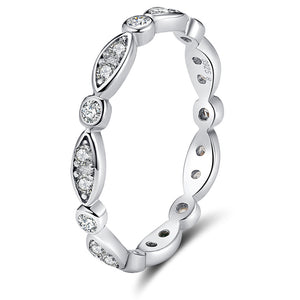 Eternity Wedding Band Ring Sterling Silver Clear Cz Womens Ginger Lyne - 8