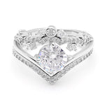 Load image into Gallery viewer, Lyona Bridal Set Womens Cz Sterling Silver Engagement Ring Ginger Lyne - 9
