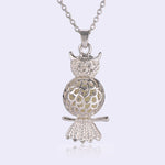 Load image into Gallery viewer, Owl Glow in Dark Necklace Silver Plated Women Ginger Lyne Collection - Blue
