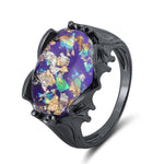 Load image into Gallery viewer, Gothic Black Dragon Eye Ring Bat Wing Women Girl Ginger Lyne Collection - Purple,9
