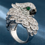 Load image into Gallery viewer, Polly Cockatoo Statement Bird Ring Cubic Zirconia Women Ginger Lyne - 10
