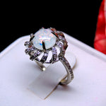 Load image into Gallery viewer, Mckayla Statement Ring Created Fire Opal Clear Cz Womens Ginger Lyne - 10
