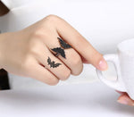 Load image into Gallery viewer, Flying Bat Halloween Black Cz Ring Girls Women Ginger Lyne Collection - 6
