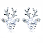 Load image into Gallery viewer, Reindeer Stud Earrings Cz Christmas Girls Women Ginger Lyne Collection - Clear
