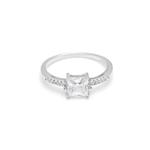 Morgan Engagement Ring Princess Cz Sterling Silver Women Ginger Lyne Collection - 10