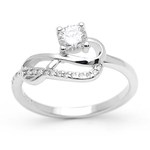 Jerilyn Engagement Ring Infinity Sterling Silver Cz Womens Ginger Lyne - 8