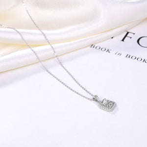 Halo Pendant Necklace for Women Sterling Silver Clear CZ Ginger Lyne Collection - Clear