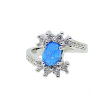 Load image into Gallery viewer, Montana Statement Ring Oval Shape Blue Fire Opal Cz Women Ginger Lyne - 10
