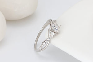 Contessa Engagement Ring Womens Bridal Sterling Silver Cz Ginger Lyne - 10