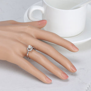 Halo Pearl Engagement Ring Sterling Silver Clear Cz Womens Ginger Lyne - 6