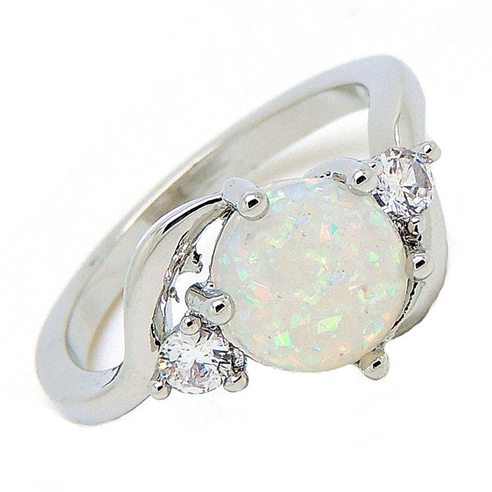 Oneonta Statement Ring Created Fire Opal Clear Cz Womens Ginger Lyne - 6