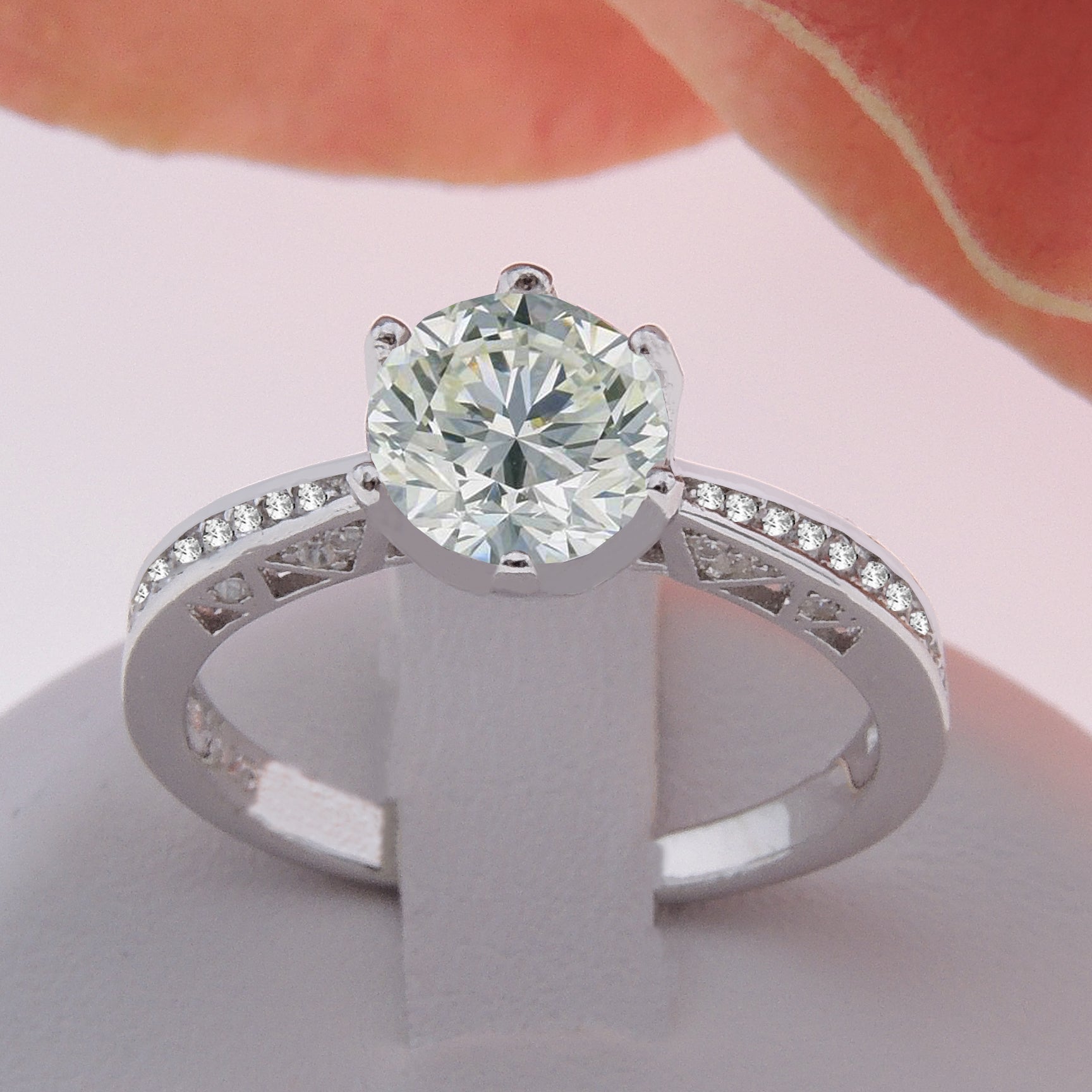 Petra Engagement Ring Solitaire Cz Sterling Silver Womens Ginger Lyne Collection - 6