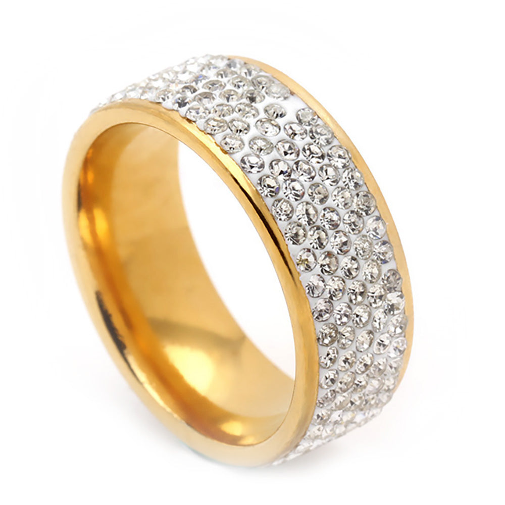 Laytoya Wedding Band Ring 8mm Gold Stainless Steel Womens Ginger Lyne - 10.5
