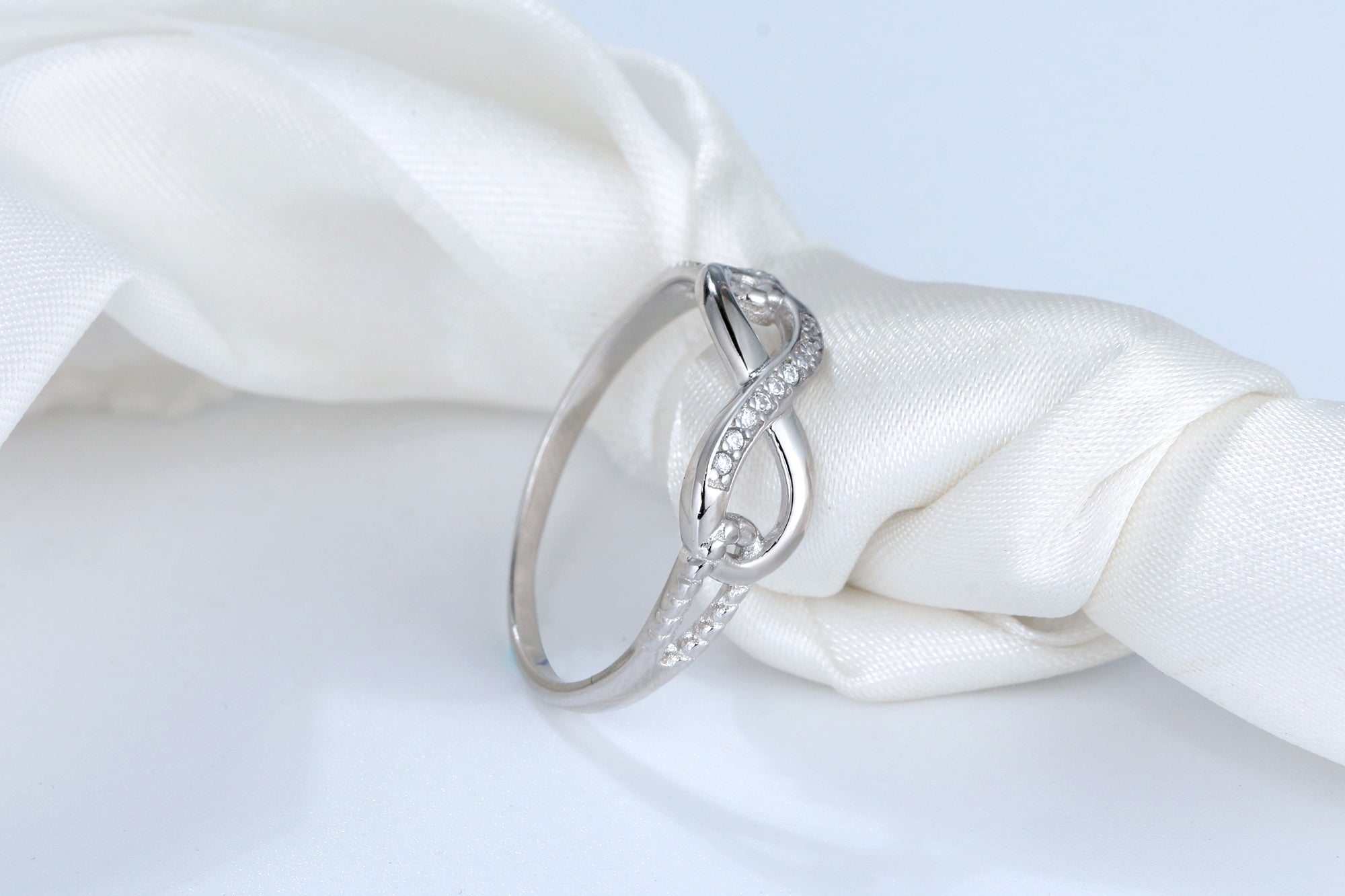 Infinity Promise Ring Sterling Silver Cubic Zirconia Women Ginger Lyne - 11