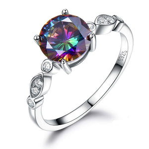 Created Mystic Topaz Engagement Ring Sterling Silver Women Ginger Lyne - 9
